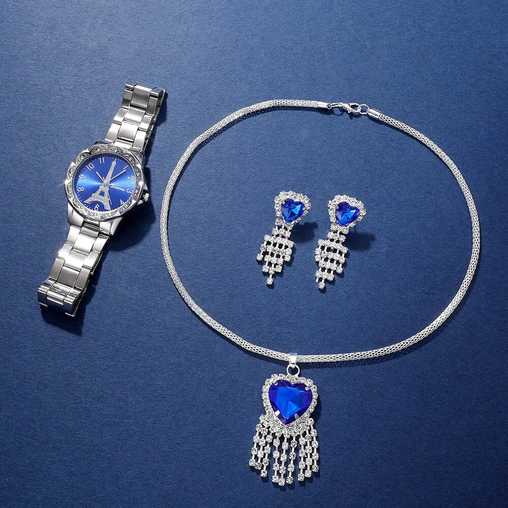 Zinnia Eiffel Steel Watch & Jewellery Set – product image 6