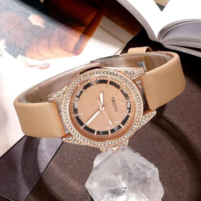 Opal Khaki Leather Watch & Bracelet Set – product image 6