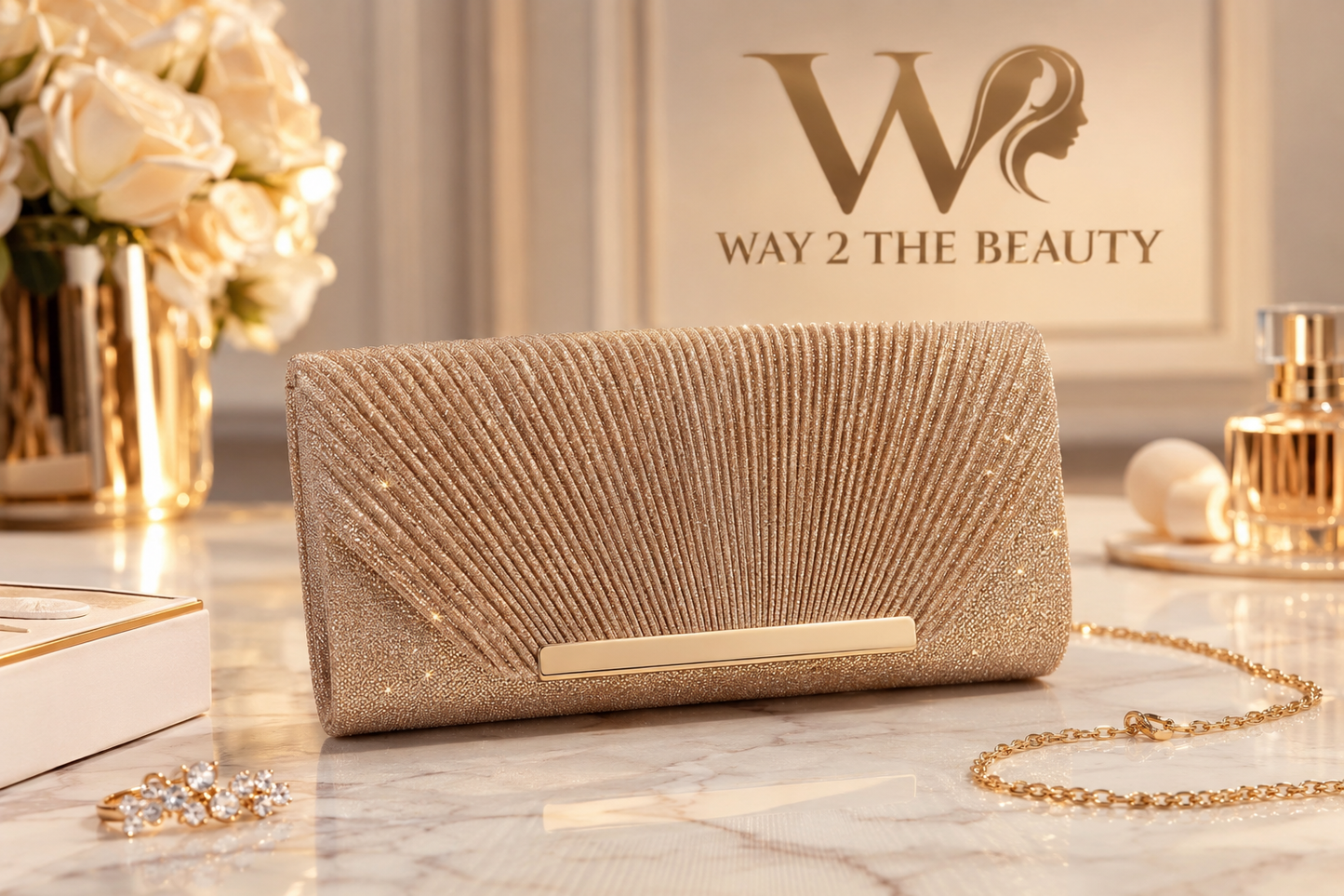 Luxury Pleated Clutch Bag