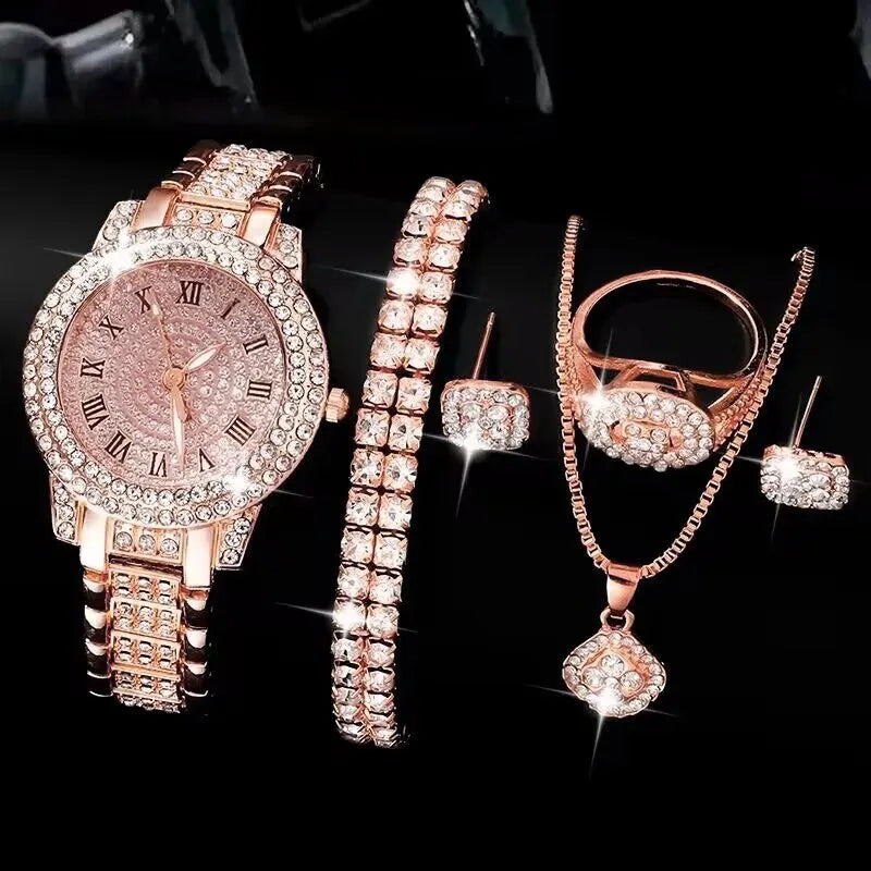 Orla Gold Crystal Watch & Jewellery Set – product image 7