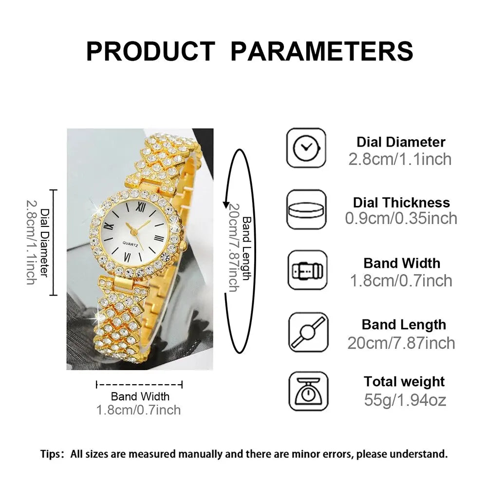 Tessa 6-Piece Roman Dial Watch & Jewellery Set – product image 5