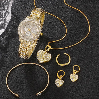 Hazel Gold Crystal Watch & Jewellery Set – product image 2