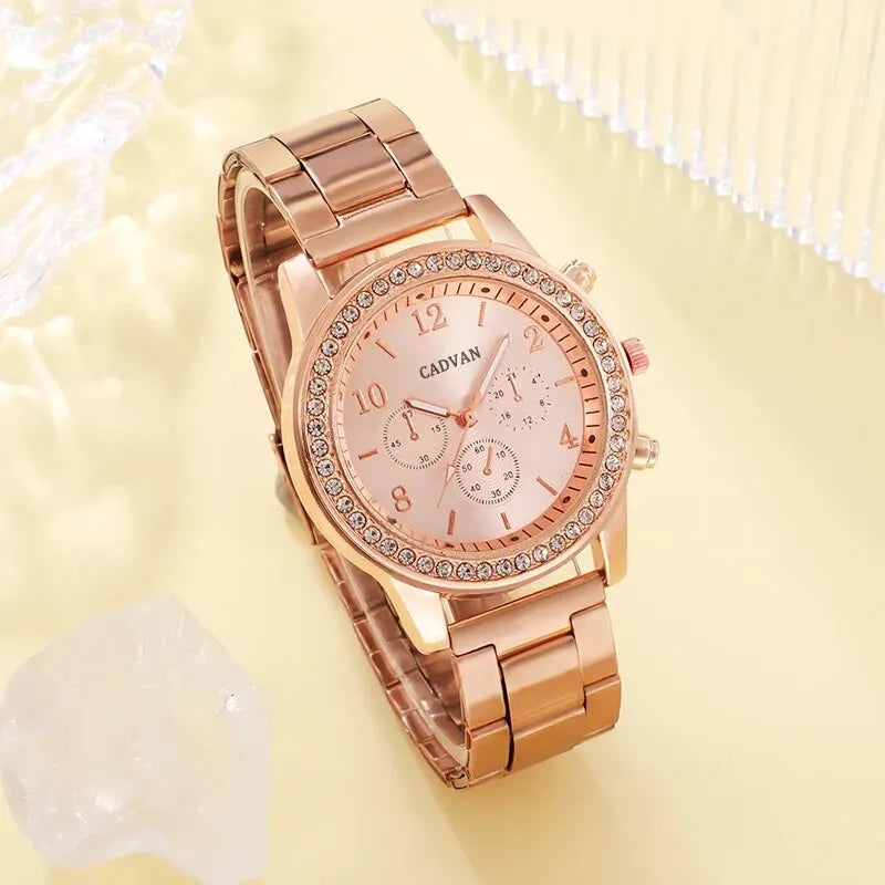 Noelle 6-Piece Rose Gold Crystal Watch & Jewellery Set – product image 6