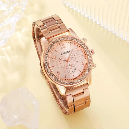 Noelle 6-Piece Rose Gold Crystal Watch & Jewellery Set – product image 6