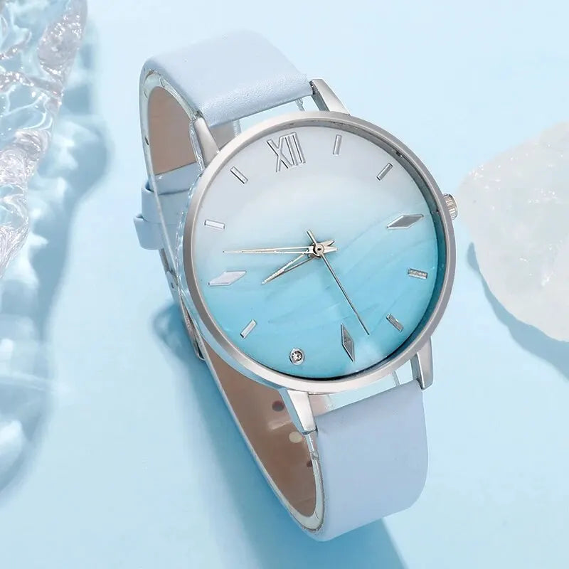 Willow 6-Piece Blue Crystal Watch & Jewellery Set – product image 4