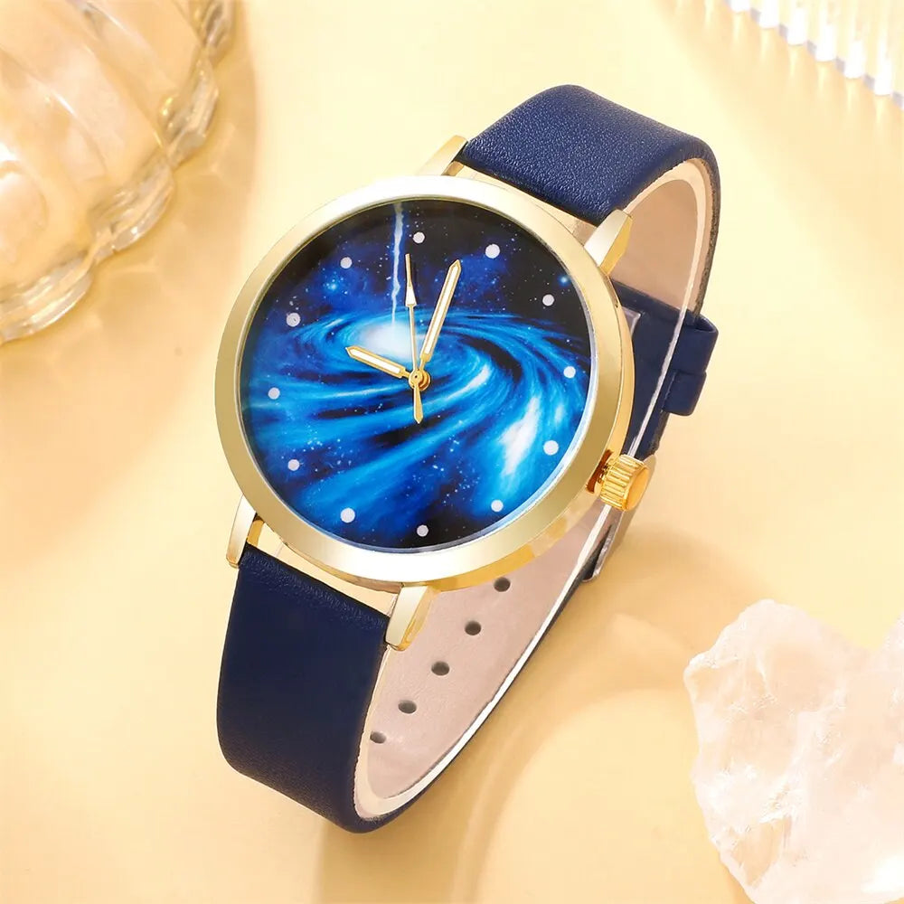 Cassia 5-Piece Blue Starry Sky Watch & Jewellery Set – product image 3