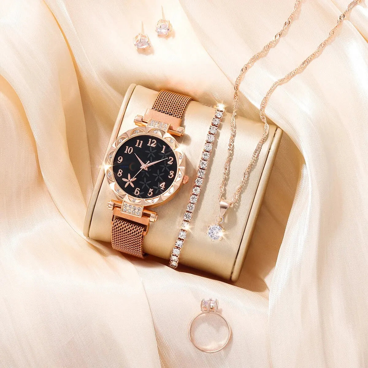 Sabine 6-Piece Butterfly Crystal Watch & Jewellery Set – product image 8