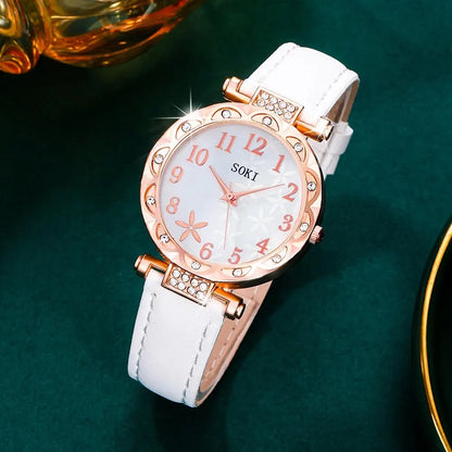 Marina 10-Piece Leather Watch & Jewellery Set – product image 5