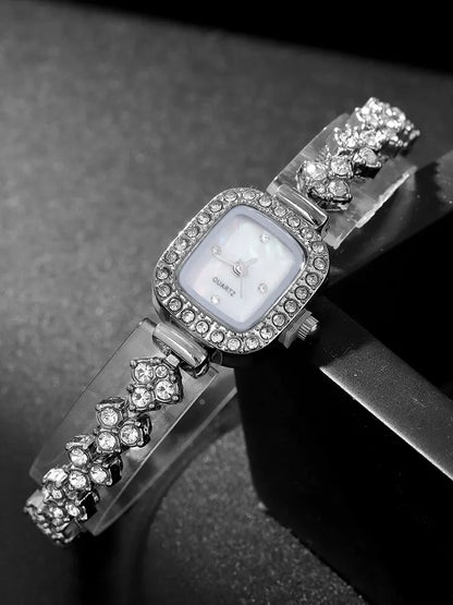 Xenia 5-Piece Square Crystal Watch & Jewellery Set – product image 2