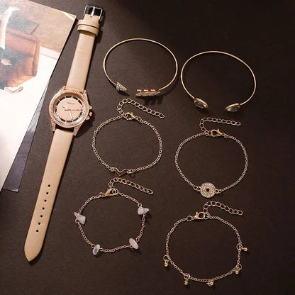 Opal Khaki Leather Watch & Bracelet Set – product image 4