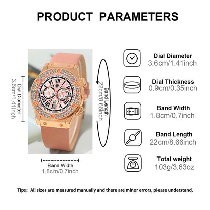 Yara 3-Piece Leather Heart Watch & Accessory Set – product image 5