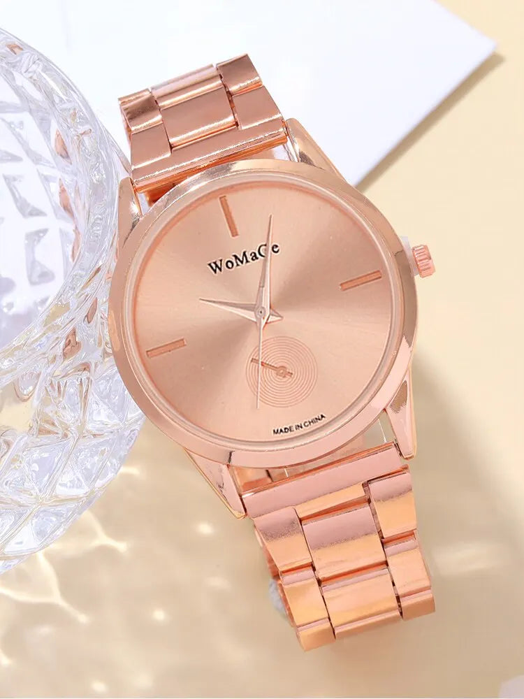 Petra 6-Piece Steel Round Watch & Jewellery Set – product image 3