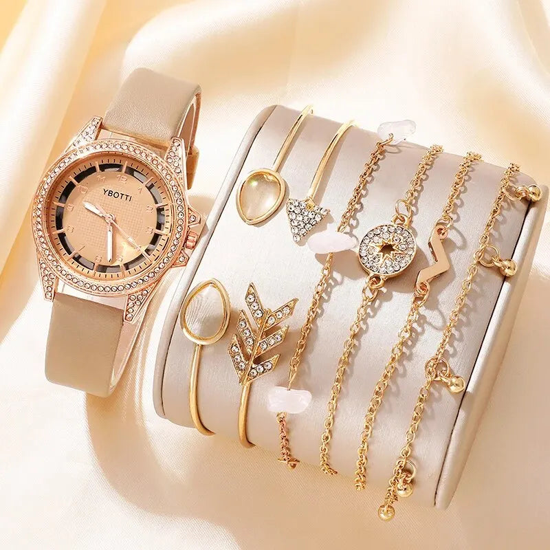 Opal Khaki Leather Watch & Bracelet Set – product image 3