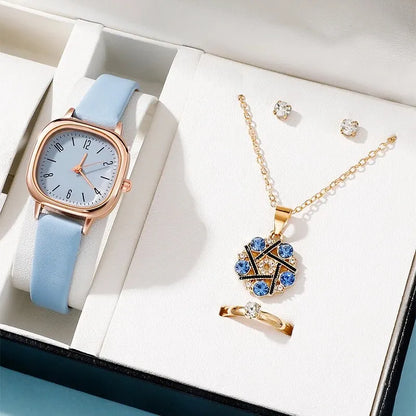 Uma 5-Piece Leather Watch & Jewellery Set – product image 2