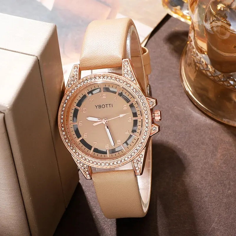Opal Khaki Leather Watch & Bracelet Set – product image 5