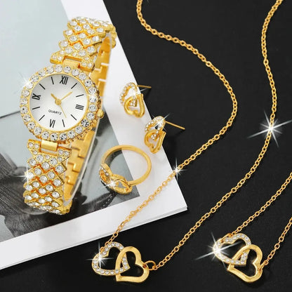 Jasmine 6-Piece Roman Dial Watch & Jewellery Set – product image 2