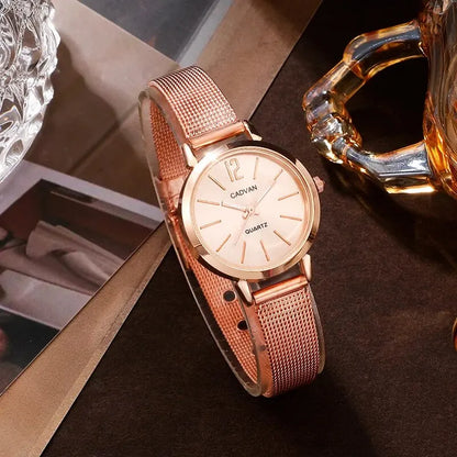 Rhea Rose Gold Round Watch & Bracelet Set – product image 4
