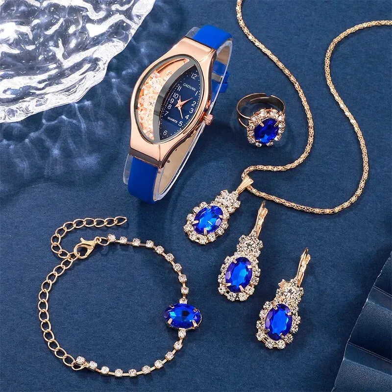 Delia 6-Piece Crystal Watch & Jewellery Set – product image 2