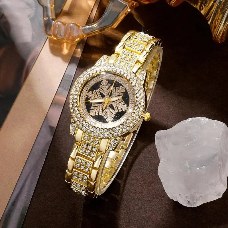 Serena Gold Crystal Watch & Jewellery Set – product image 4