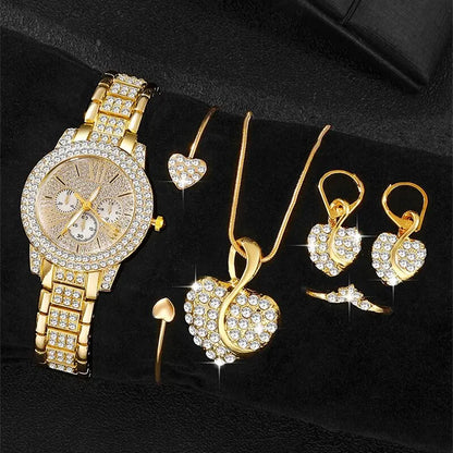 Hazel Gold Crystal Watch & Jewellery Set – product image 1