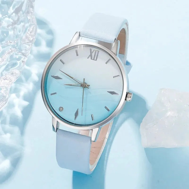 Willow 6-Piece Blue Crystal Watch & Jewellery Set – product image 3