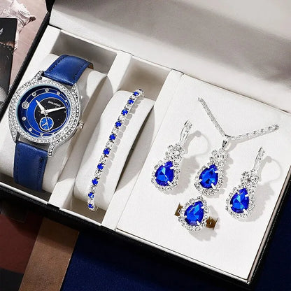 Aurora 6-Piece Blue Magnetic Watch & Jewellery Set – product image 2
