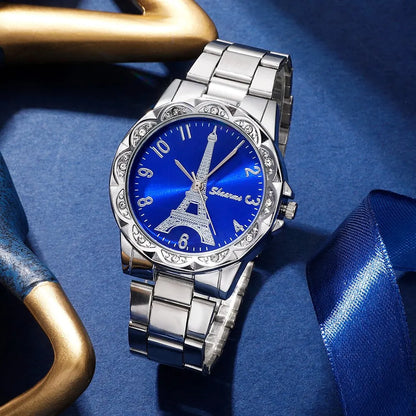 Zinnia Eiffel Steel Watch & Jewellery Set – product image 3