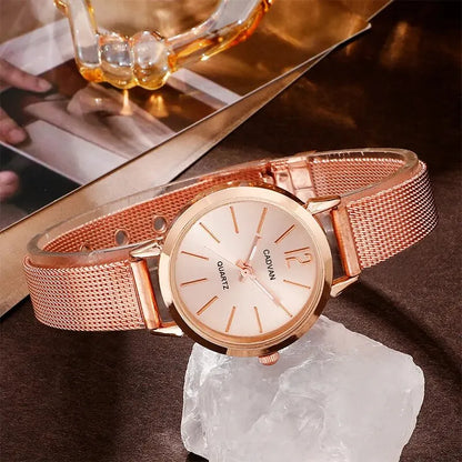 Rhea Rose Gold Round Watch & Bracelet Set – product image 5