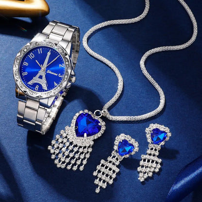 Zinnia Eiffel Steel Watch & Jewellery Set – product image 7