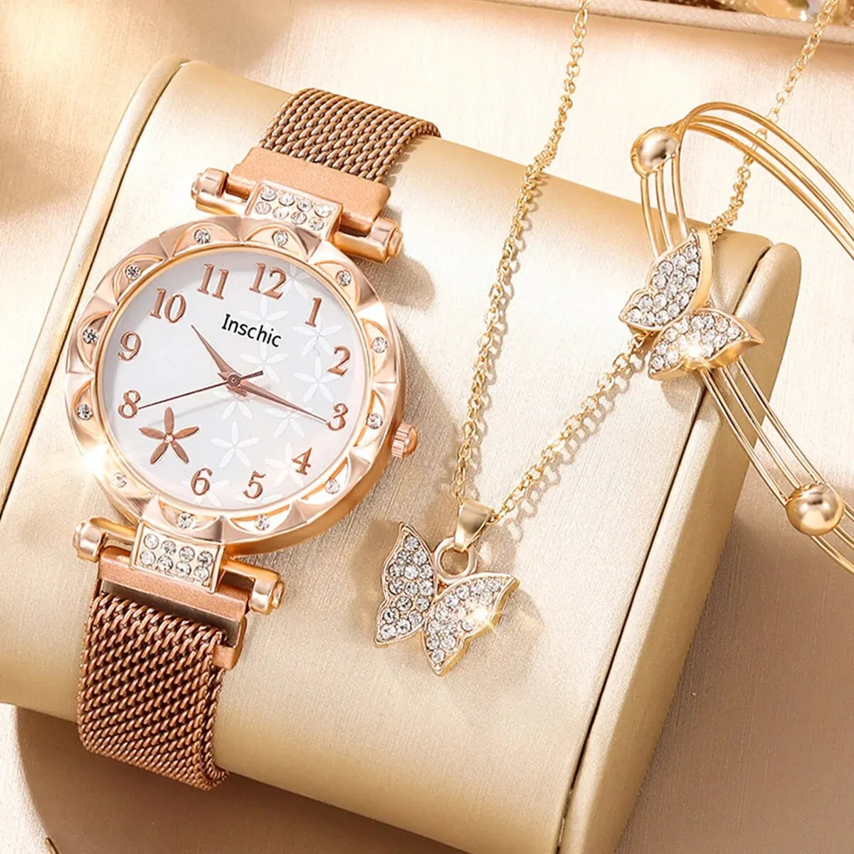 Sabine 6-Piece Butterfly Crystal Watch & Jewellery Set – product image 6