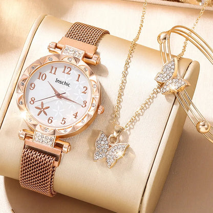 Sabine 6-Piece Butterfly Crystal Watch & Jewellery Set – product image 6