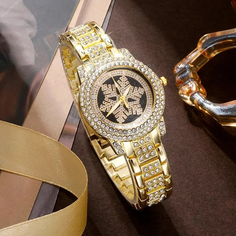 Serena Gold Crystal Watch & Jewellery Set – product image 5