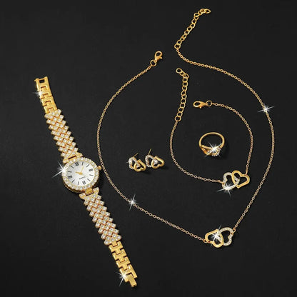 Jasmine 6-Piece Roman Dial Watch & Jewellery Set – product image 3