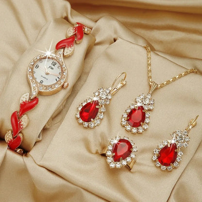 Gemma 5-Piece Crystal Watch & Jewellery Set – product image 4