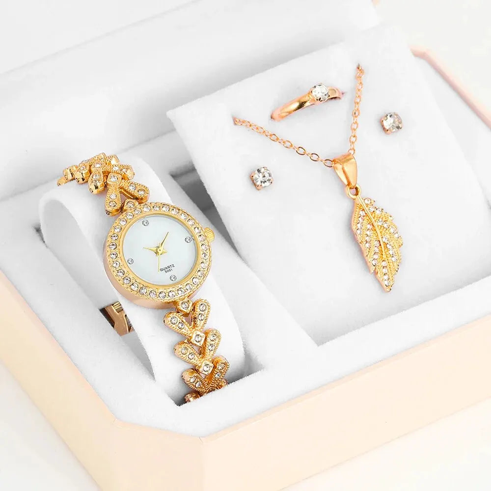 Nadia 5-Piece Classic Watch & Jewellery Set – product image 1